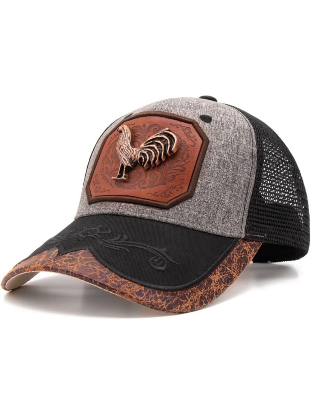 Men's Y Grey Polyester Western Vintage Cowboy Cute Baseball Cap